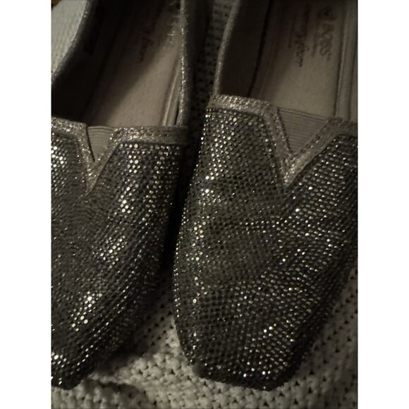 Bobs By Skechers Pewter Memory Foam Slip On Shoes 32879 Women's Size 7 Luxe - Picture 2 of 8